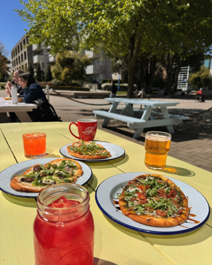 food and drinks on a table at Loafe Cafe